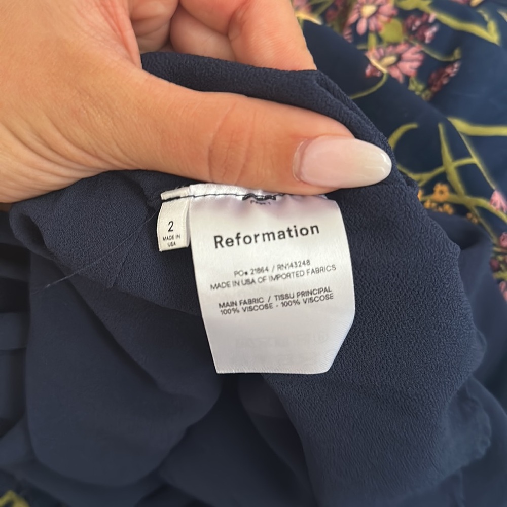 Reformation Black Floral Dress - Picture 6 of 6